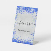 シルバー ロイヤルブルー パーティー ファヴォリッツ 台座サイン (正面)