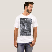 シルバー ロックンロール デザイン Tシャツ (正面フル)
