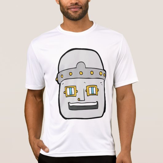 シルバー・ロボットの顔 Tシャツ (正面)