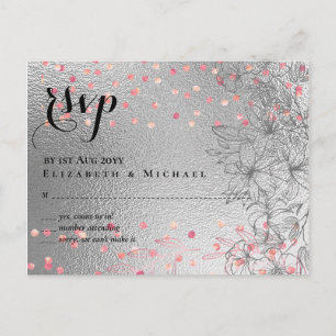 シルバー・ロ結婚ゾールドの金属グリッター予算 ポストカード