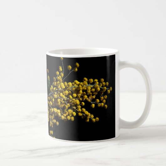 シルバー ワトル 花 コーヒーマグカップ (右)