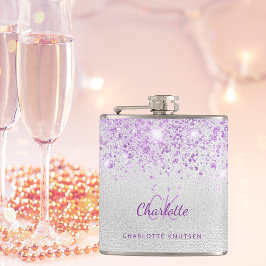 シルバー ヴィオレット グリッター モノグラム ベスト フレンズ bff フラスク