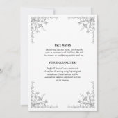 シルバー ヴィンテージ フラワー コーナー ティアラ ミニマリスト 招待状 (裏面)