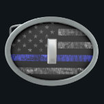 （シルバー）中尉の薄い青い線の旗動揺して。 卵形バックル<br><div class="desc">（シルバー）中尉の薄い青い線の旗動揺して。</div>