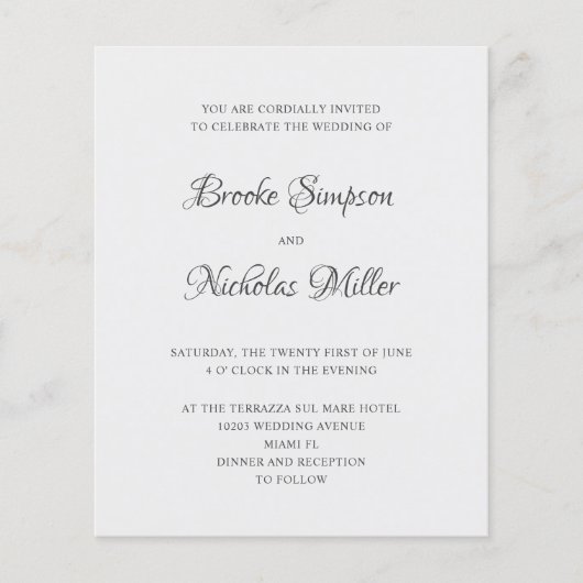 シルバー |低コスシンプルトエレガントミニマル結婚の (正面)