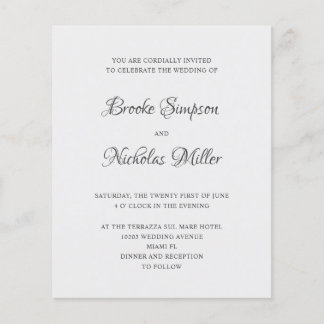 シルバー |低コスシンプルトエレガントミニマル結婚の