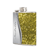 シルバー 偽 グリッター グラム ブリング パーソナライズド フラスク (左)