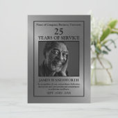 シルバー/写真パーソナライズされた – 社員賞カード 招待状 (スタンド正面)