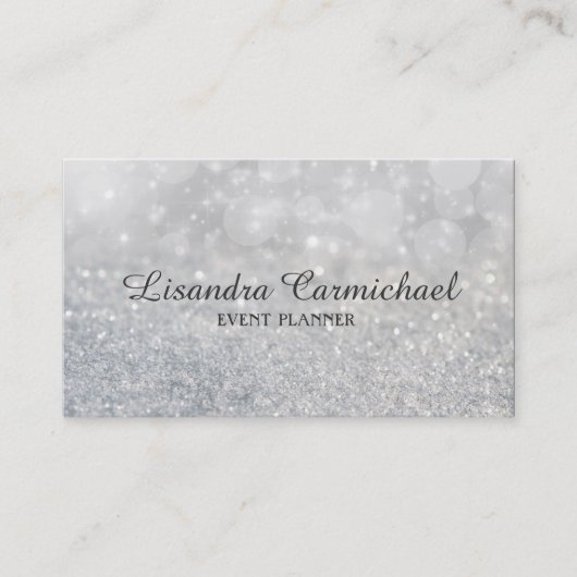 シルバー《写真》ぼけ味スパークルイベントプランナー名刺 名刺 (正面)