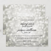 シルバー《写真》ぼけ味ライトエレガントな結婚式 招待状 (正面/裏面)