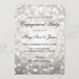 シルバー《写真》ぼけ味ライトエレガント婚約パーティ 招待状