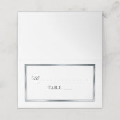 シルバー |白いシンプル座席表 プレイスカード (外部開封)