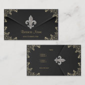 シルバー（紋章の）フラ・ダ・リ名刺2 名刺 (正面/裏面)