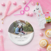 シルバー（紋章の）フラ・ダ・リ結婚フォト紙プレート ペーパープレート (パーティー)