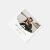 シルバー(紋章の)フラ・ダ・リ結婚写真のナプキンス スタンダードカクテルナプキン (角)