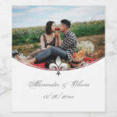 シルバー(紋章の)フラ・ダ・リ結婚写真のワインラベル ワインラベル (シングルラベル)