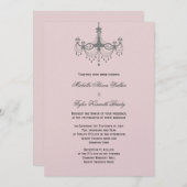 シルバー&赤面シャンデリア招待状 招待状 (正面/裏面)