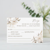 シルバー、金ゴールドおよびホワイトキンセニェラRSVP 出欠カード (スタンド正面)