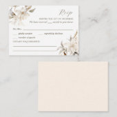 シルバー、金ゴールドおよびホワイトフローラクインチェニェラRSVP エンクロージャーカード (正面/裏面)