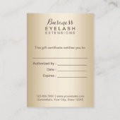 シルバー&金ゴールドまつ毛の延長商品券 割引カード (裏面)