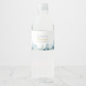 シルバー&金ゴールドウィンターワンダーランド1st誕生日パーティー ペットボトルラベル (正面)