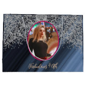 シルバー&金ゴールドグリッターレッドバルーン&フォト ラージペーパーバッグ (裏面)