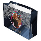 シルバー&金ゴールドグリッターレッドバルーン&フォト ラージペーパーバッグ (裏面アングル)