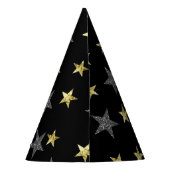 シルバー&金ゴールドスターズブラックハリウッドスターパーティー パーティーハット (裏面)
