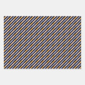 シルバー,金ゴールドブルーグリッターストライプフェスティバルクリスマス ラッピングペーパーシート (正面)