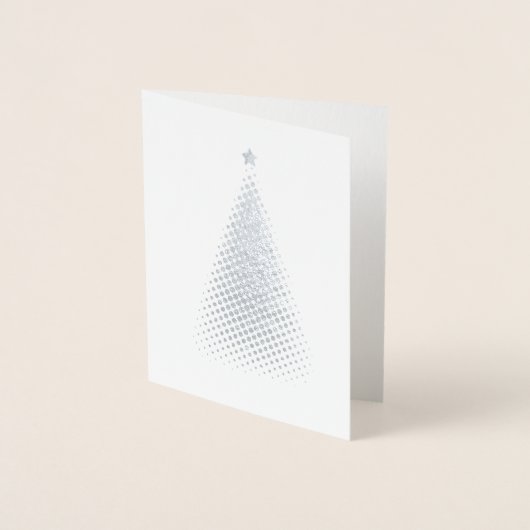 シルバー&金ゴールドホリデーカードシルバー 箔カード (正面)