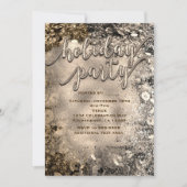 シルバー&金ゴールドホリデーパーティーシークイン招待状 招待状 (正面)