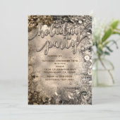 シルバー&金ゴールドホリデーパーティーシークイン招待状 招待状 (スタンド正面)