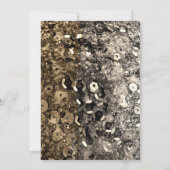 シルバー&金ゴールドホリデーパーティーシークイン招待状 招待状 (裏面)