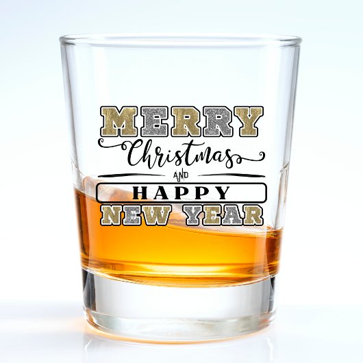シルバー&金ゴールドメリークリスマスハッピーニューイヤー ショットグラス