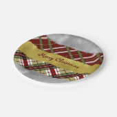 シルバー、金ゴールド、および格子状7インチラウンド紙プレート ペーパープレート (アングル)