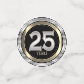 シルバー、金ゴールド、ブラック – 25年 コンフェッティ (スモール正面)