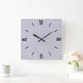 シルバー、金属的な外観、ちりばめの格子 スクエア壁時計 (ホーム)