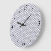 シルバー、金属的な外観、スタッド・グリッド ラージ壁時計 (傾斜)
