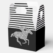シルバー 馬 黒と白のストライプ フェイバーボックス (オープン)