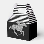 シルバー 馬 黒白のストライプ フェイバーボックス (正面サイド)