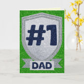 シルバー#1パパ父の日グリッターカード カード (黄色い花)