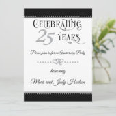 シルバー 25周年記念のお祝い 招待状 (スタンド正面)