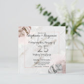 シルバー 25周年 結婚記念日 エレガント グリッター 招待状 (スタンド正面)