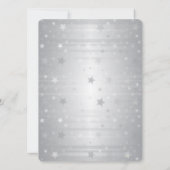 シルバー 25周年 結婚記念日 エレガント グリッター 招待状 (裏面)