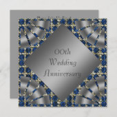 シルバー 25周年 結婚記念日 パーティー 招待状 (正面/裏面)