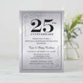 シルバー 25周年 結婚記念日 パーティー 招待状 (スタンド正面)