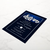 シルバー 25周年 結婚記念日 ホイル招待状 箔招待状 (回転した状態)