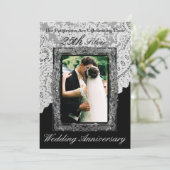 シルバー 25周年 結婚記念日 写真 招待状 (スタンド正面)