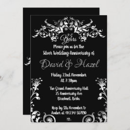 シルバー 25周年 結婚記念日 招待状