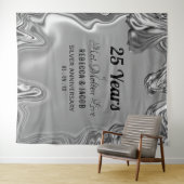 シルバー 25周年 結婚記念日 背景 タペストリー (インサイチュ(横))